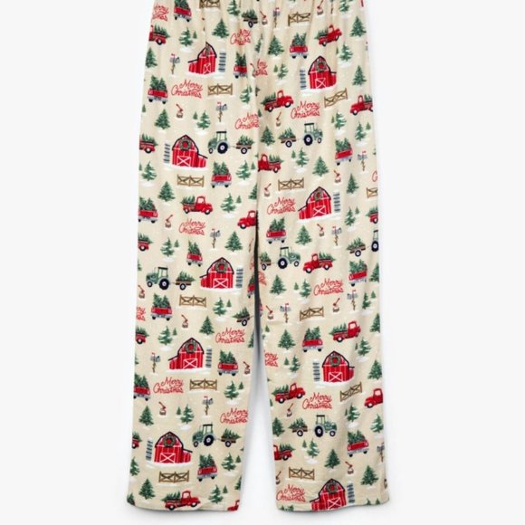 Little Blue House Mens 100% Cotton Flannel PJs Merry Christmas - Picture 3 of 8